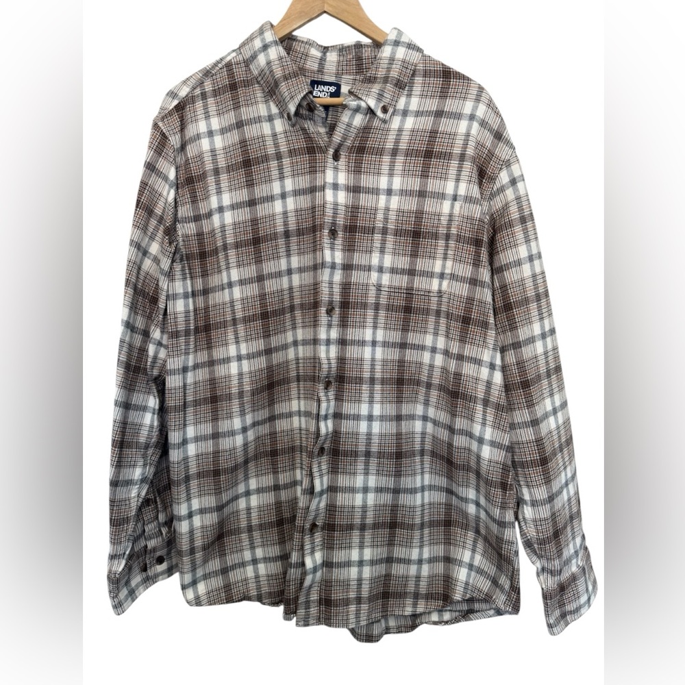 Lands' End Men's Plaid Button-Up Shirt XL NWOT